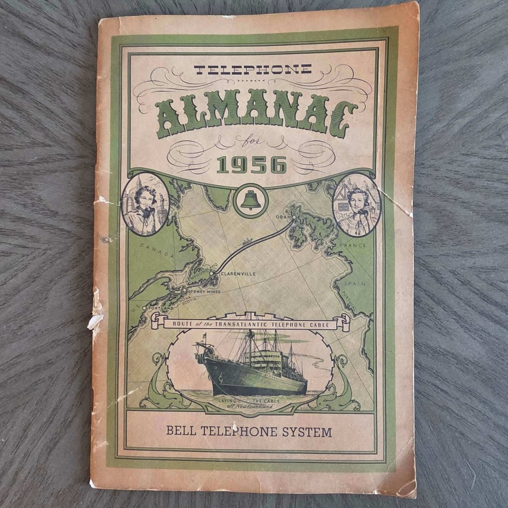 Vintage 1956 Bell Telephone System Almanac Transatlantic Cable Ephemera Booklet